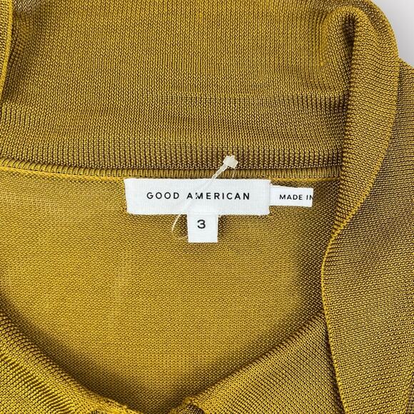 Good American Sheer Button-up Polo Shirt NEW - Picture 3 of 9